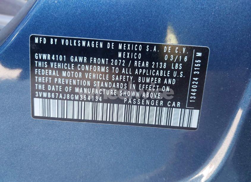 Photo 9 of 2016 Volkswagen Jetta 1.4T SE (VIN 3VWB67AJ8GM354134)