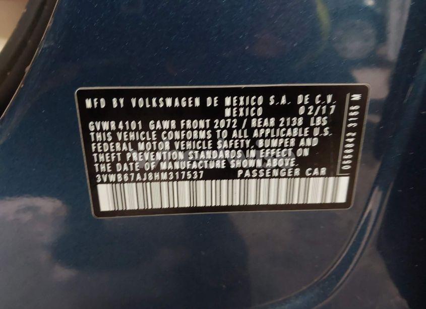 Photo 9 of 2017 Volkswagen Jetta 1.4T SE (VIN 3VWB67AJ8HM317537)