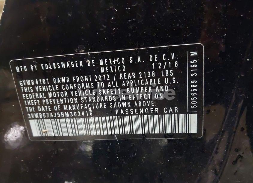 Photo 9 of 2017 Volkswagen Jetta 1.4T SE (VIN 3VWB67AJ9HM302416)