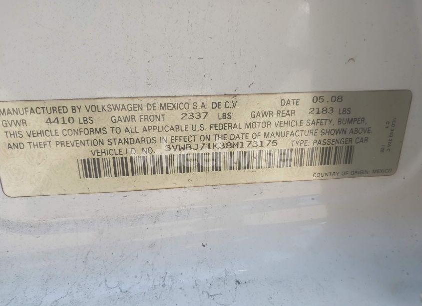 Photo 9 of 2008 Volkswagen Gli (VIN 3VWBJ71K38M173175)