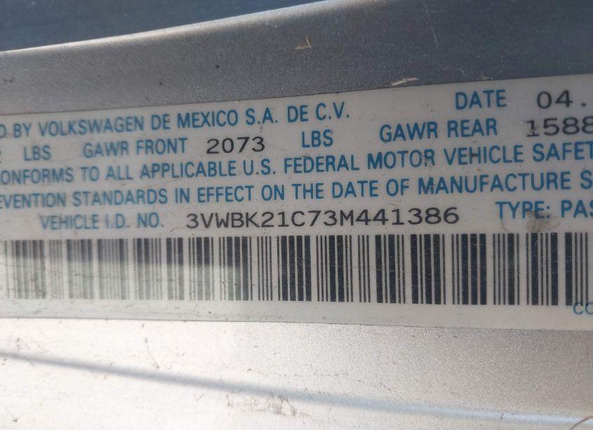 Photo 9 of 2003 Volkswagen New BEETLE GL (VIN 3VWBK21C73M441386)