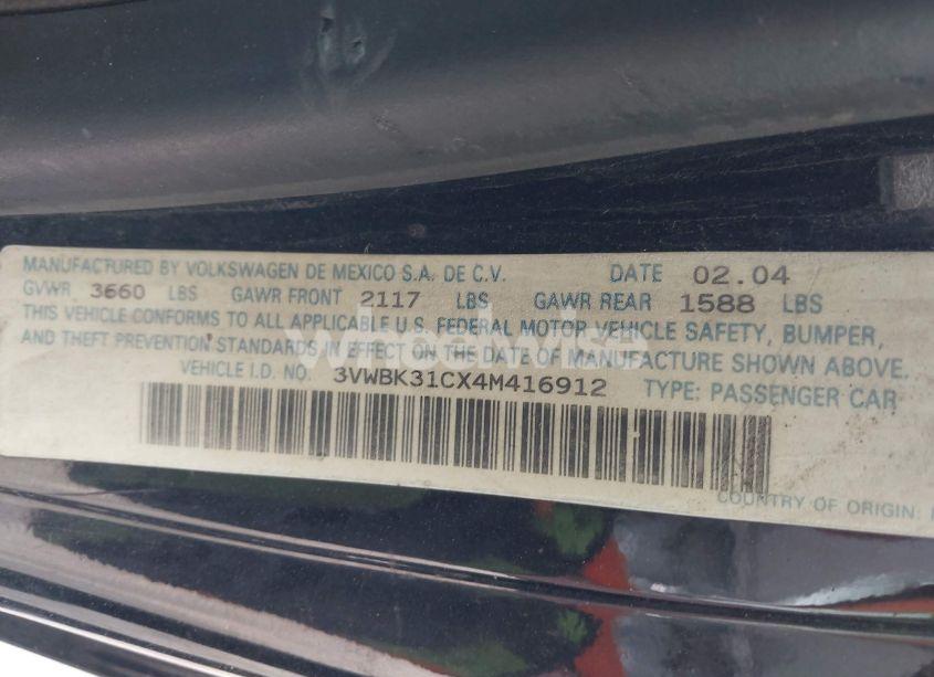 Photo 9 of 2004 Volkswagen New BEETLE GL (VIN 3VWBK31CX4M416912)