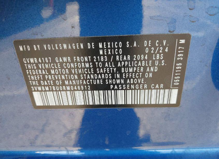 Photo 9 of 2024 Volkswagen Jetta 1.5T SPORT (VIN 3VWBM7BU0RM046912)