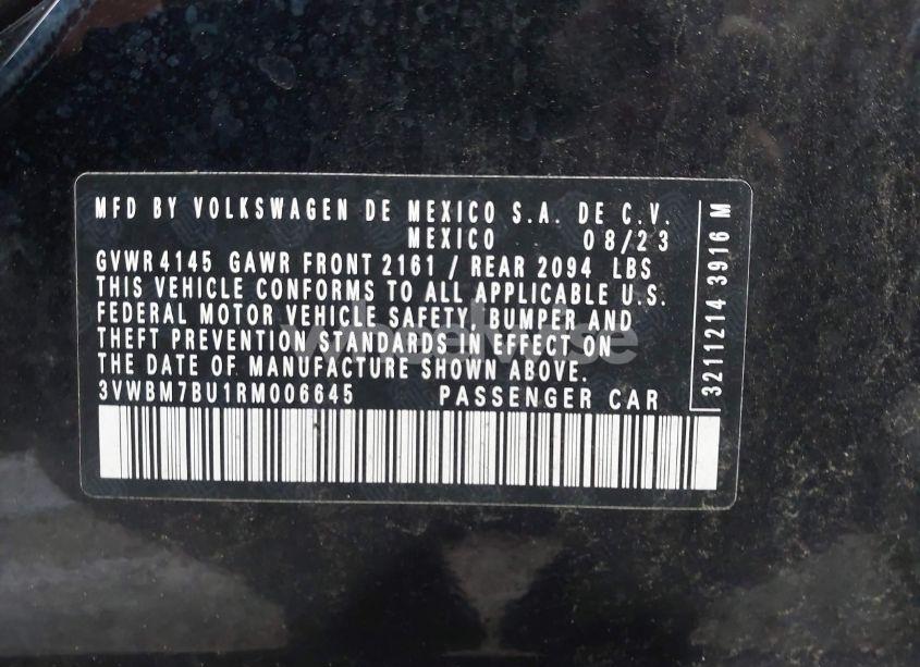 Photo 9 of 2024 Volkswagen Jetta 1.5T SPORT (VIN 3VWBM7BU1RM006645)