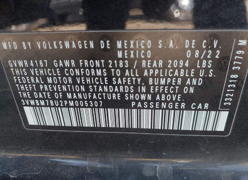 Photo 9 of 2023 Volkswagen Jetta 1.5T SPORT (VIN 3VWBM7BU2PM005307)