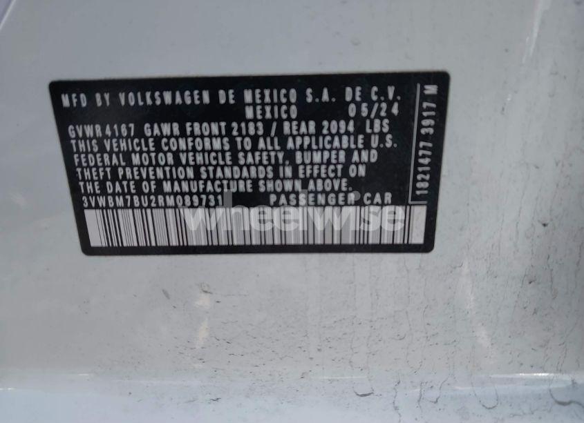 Photo 9 of 2024 Volkswagen Jetta 1.5T SPORT (VIN 3VWBM7BU2RM089731)