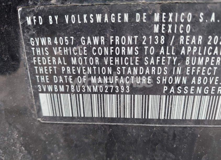 Photo 9 of 2022 Volkswagen Jetta 1.5T SPORT (VIN 3VWBM7BU3NM027393)