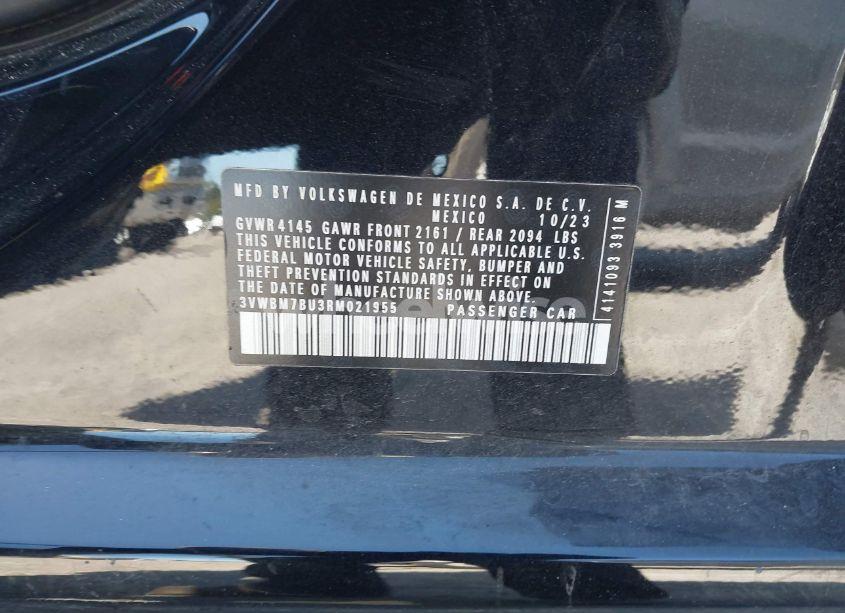 Photo 9 of 2024 Volkswagen Jetta 1.5T SPORT (VIN 3VWBM7BU3RM021955)