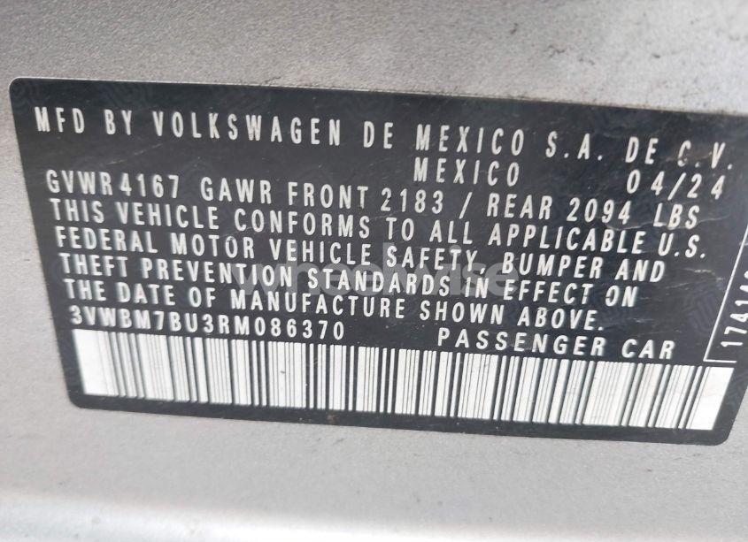 Photo 9 of 2024 Volkswagen Jetta 1.5T SPORT (VIN 3VWBM7BU3RM086370)