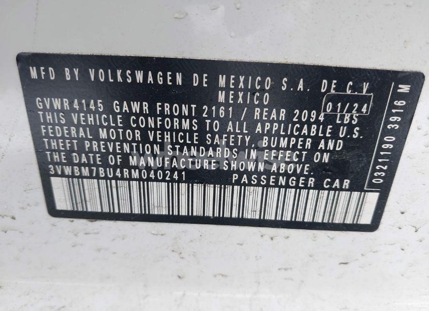 Photo 9 of 2024 Volkswagen Jetta 1.5T SPORT (VIN 3VWBM7BU4RM040241)