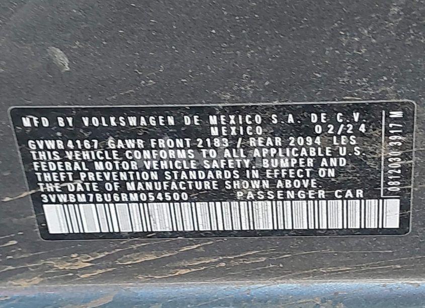 Photo 9 of 2024 Volkswagen Jetta 1.5T SPORT (VIN 3VWBM7BU6RM054500)