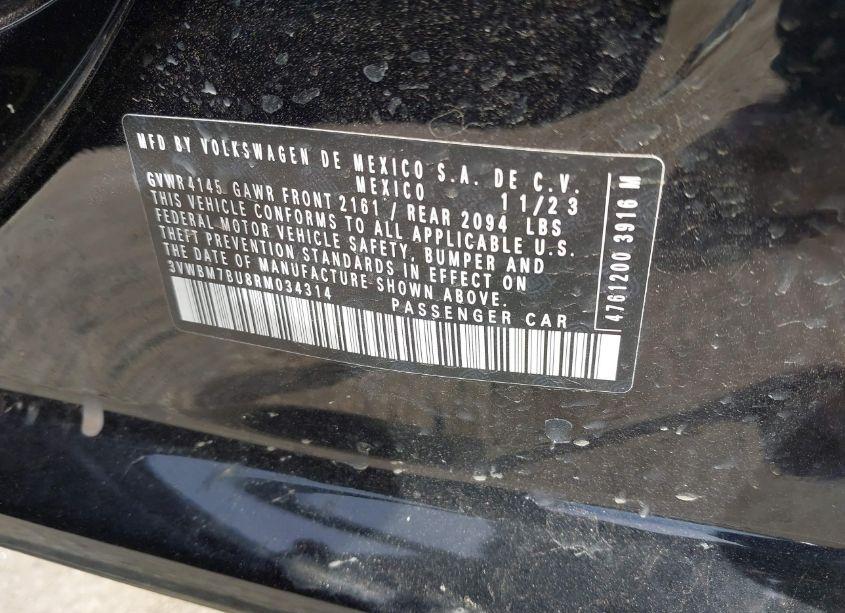 Photo 9 of 2024 Volkswagen Jetta 1.5T SPORT (VIN 3VWBM7BU8RM034314)