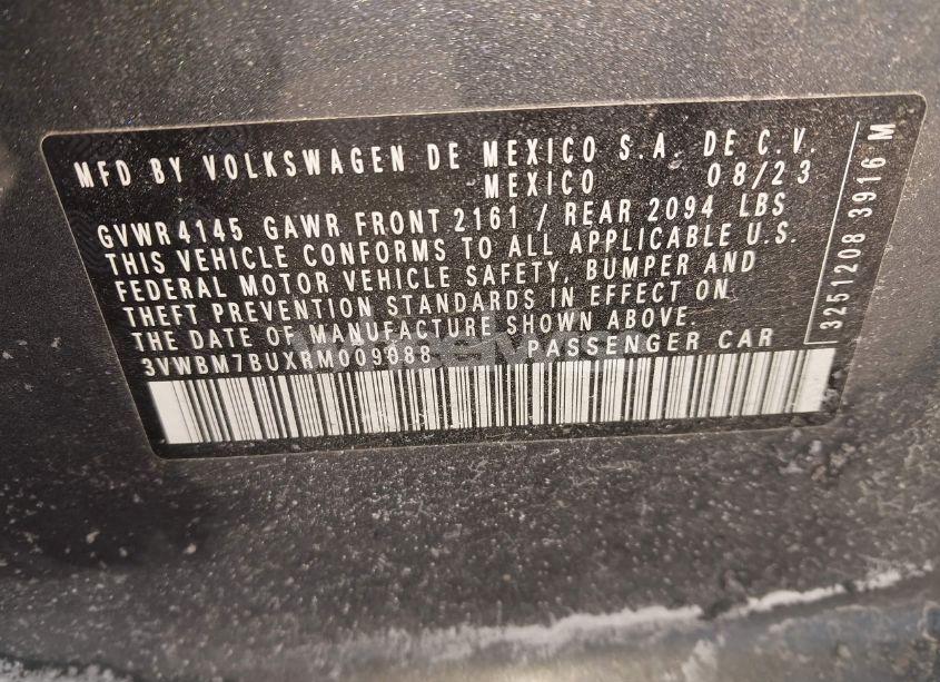 Photo 9 of 2024 Volkswagen Jetta 1.5T SPORT (VIN 3VWBM7BUXRM009088)