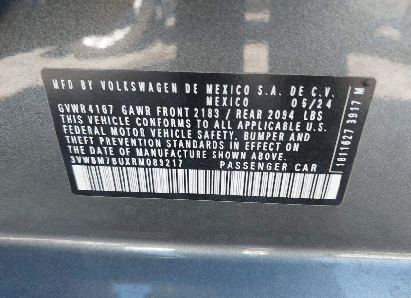 Photo 9 of 2024 Volkswagen Jetta 1.5T SPORT (VIN 3VWBM7BUXRM089217)