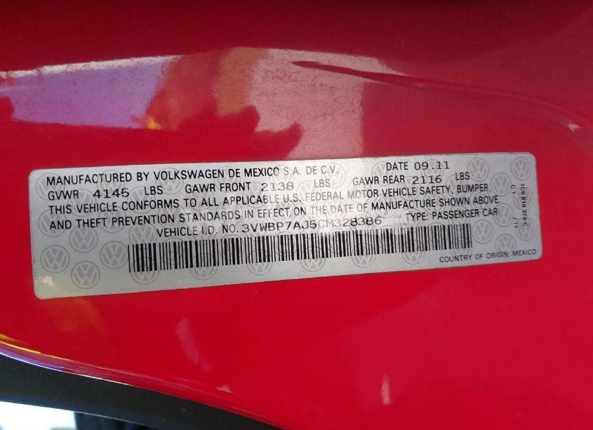 Photo 9 of 2012 Volkswagen Jetta 2.5L SE (VIN 3VWBP7AJ5CM328386)