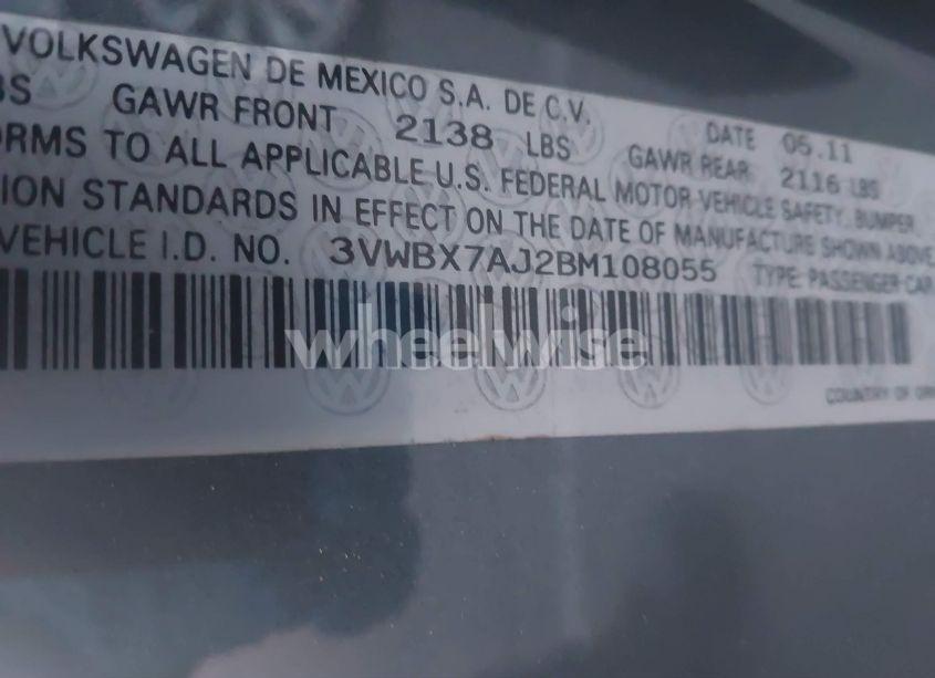 Photo 9 of 2011 Volkswagen Jetta 2.5L SE (VIN 3VWBX7AJ2BM108055)