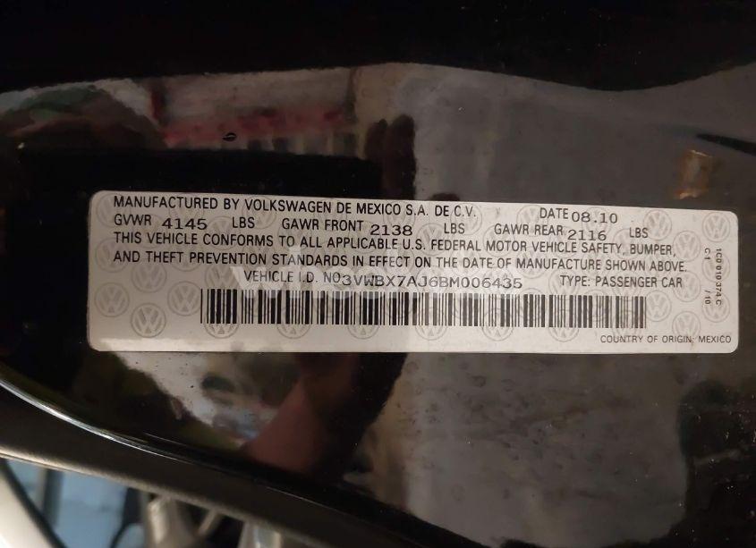 Photo 9 of 2011 Volkswagen Jetta 2.5L SE (VIN 3VWBX7AJ6BM006435)