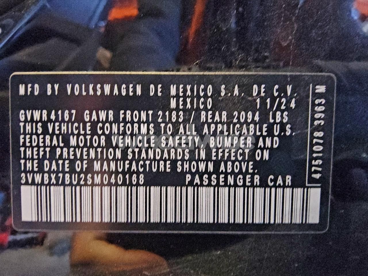 Photo 12 of 2025 VOLKSWAGEN JETTA SPORT (VIN 3VWBX7BU2SM040168)