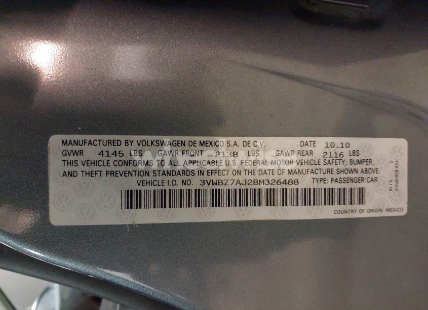 Photo 9 of 2011 Volkswagen Jetta 2.5L SE (VIN 3VWBZ7AJ2BM326488)