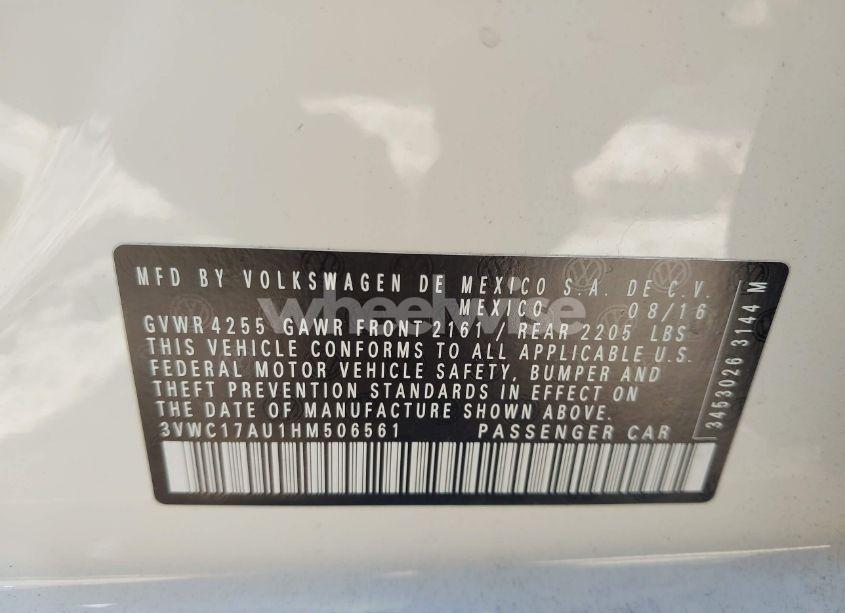 Photo 9 of 2017 Volkswagen Golf SPORTWAGEN TSI S (VIN 3VWC17AU1HM506561)