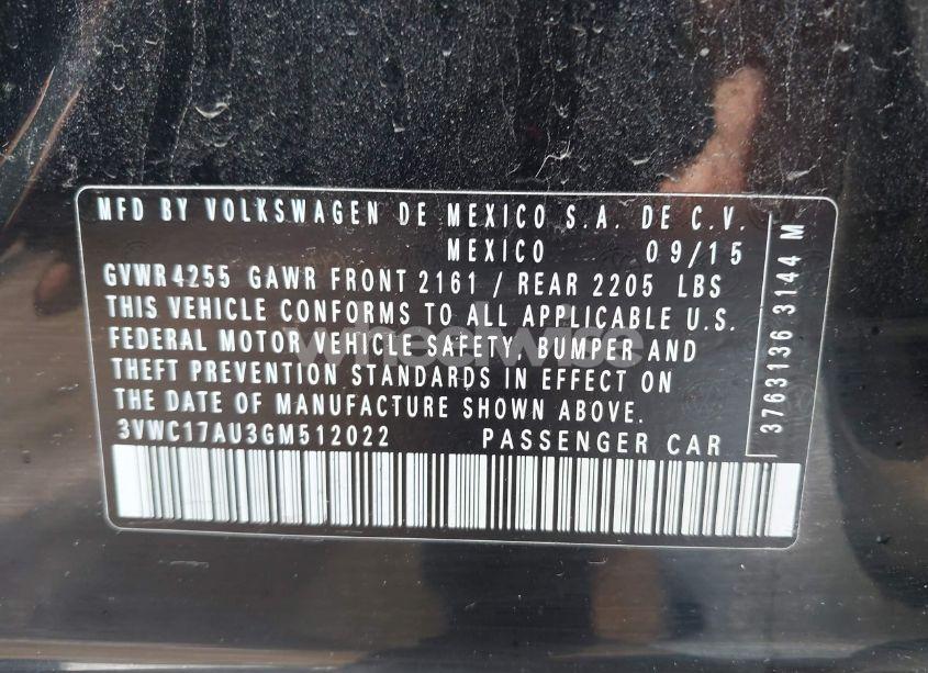 Photo 9 of 2016 Volkswagen Golf SPORTWAGEN TSI S 4-DOOR (VIN 3VWC17AU3GM512022)