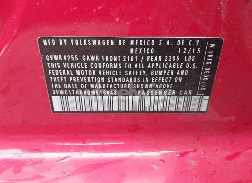 Photo 9 of 2016 Volkswagen Golf SPORTWAGEN TSI SE 4-DOOR (VIN 3VWC17AU9GM516043)