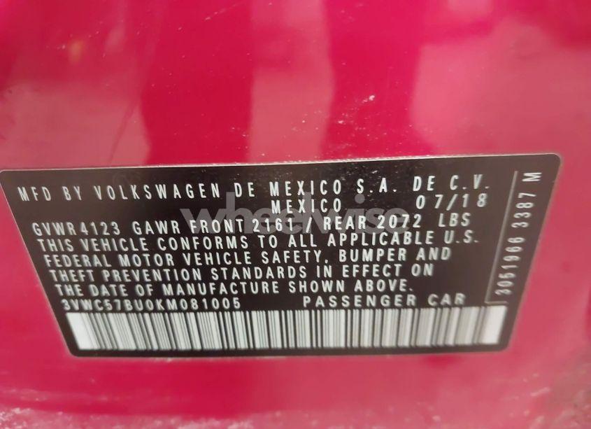 Photo 9 of 2019 Volkswagen Jetta (VIN 3VWC57BU0KM081005)