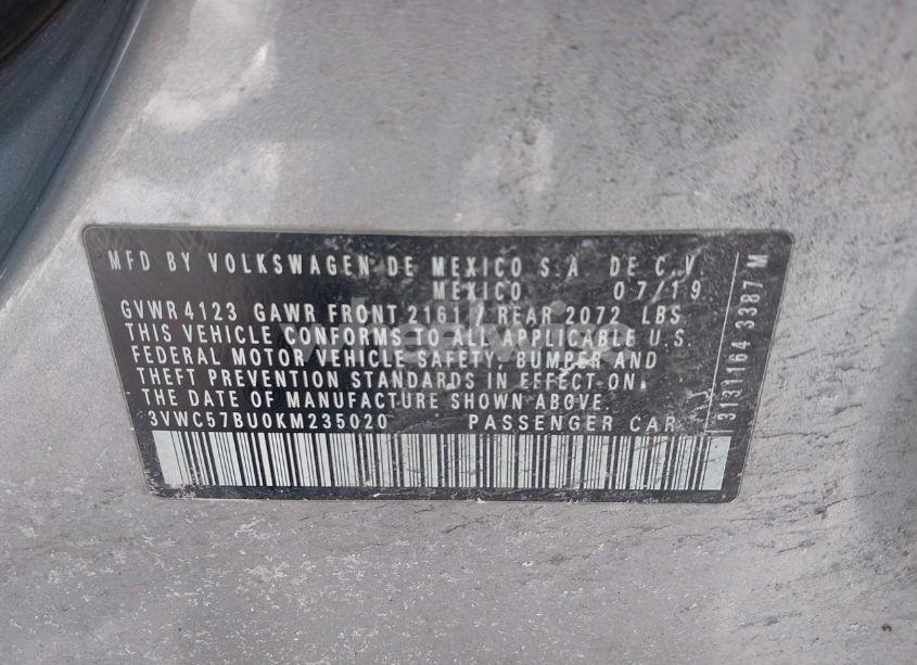 Photo 9 of 2019 Volkswagen Jetta 1.4T R-LINE/1.4T S/1.4T SE (VIN 3VWC57BU0KM235020)