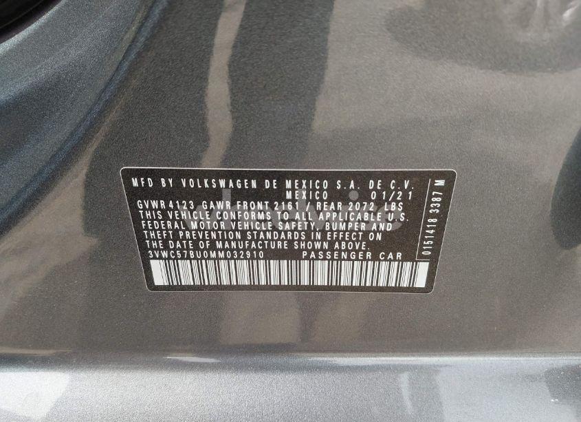 Photo 9 of 2021 Volkswagen Jetta 1.4T R-LINE/1.4T S/1.4T SE (VIN 3VWC57BU0MM032910)