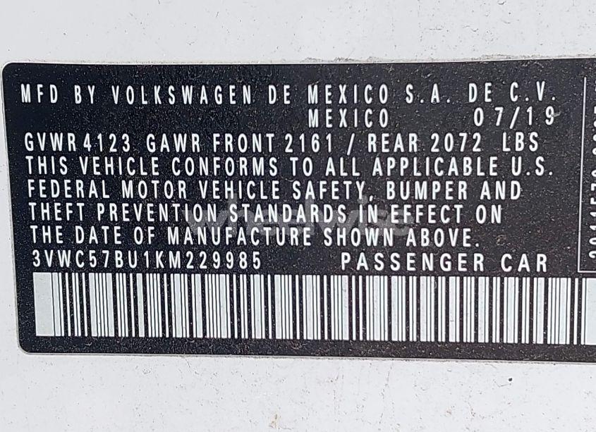 Photo 9 of 2019 Volkswagen Jetta 1.4T R-LINE/1.4T S/1.4T SE (VIN 3VWC57BU1KM229985)