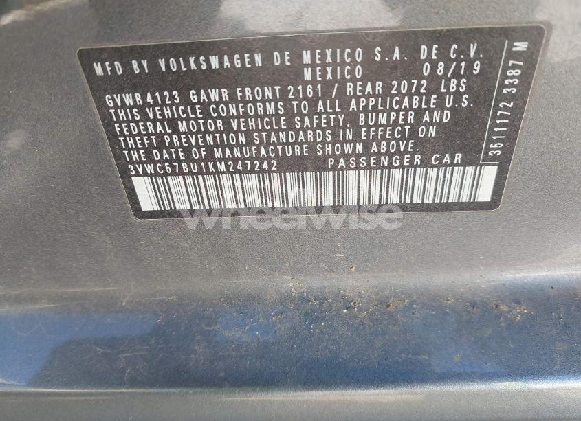 Photo 9 of 2019 Volkswagen Jetta 1.4T R-LINE/1.4T S/1.4T SE (VIN 3VWC57BU1KM247242)