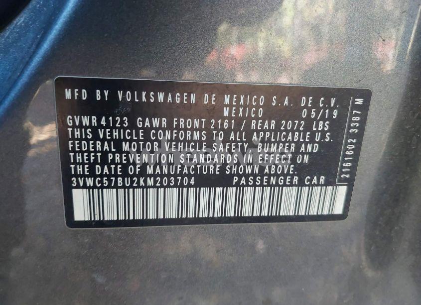 Photo 9 of 2019 Volkswagen Jetta 1.4T R-LINE/1.4T S/1.4T SE (VIN 3VWC57BU2KM203704)