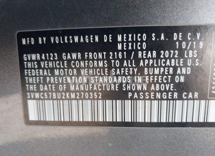 Photo 9 of 2019 Volkswagen Jetta 1.4T R-LINE/1.4T S/1.4T SE (VIN 3VWC57BU2KM270352)