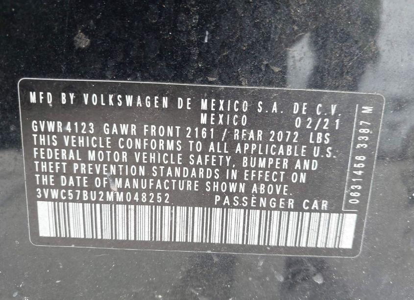 Photo 9 of 2021 Volkswagen Jetta 1.4T R-LINE/1.4T S/1.4T SE (VIN 3VWC57BU2MM048252)