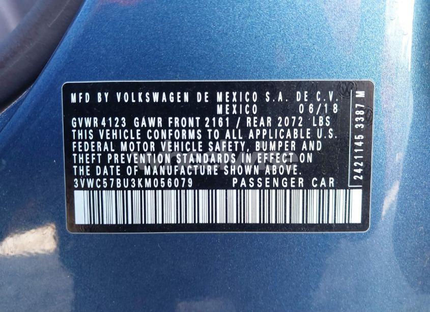 Photo 9 of 2019 Volkswagen Jetta 1.4T R-LINE/1.4T S/1.4T SE (VIN 3VWC57BU3KM056079)