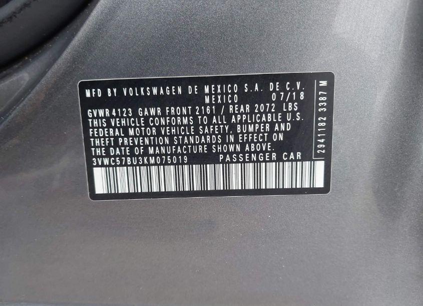 Photo 9 of 2019 Volkswagen Jetta 1.4T R-LINE/1.4T S/1.4T SE (VIN 3VWC57BU3KM075019)