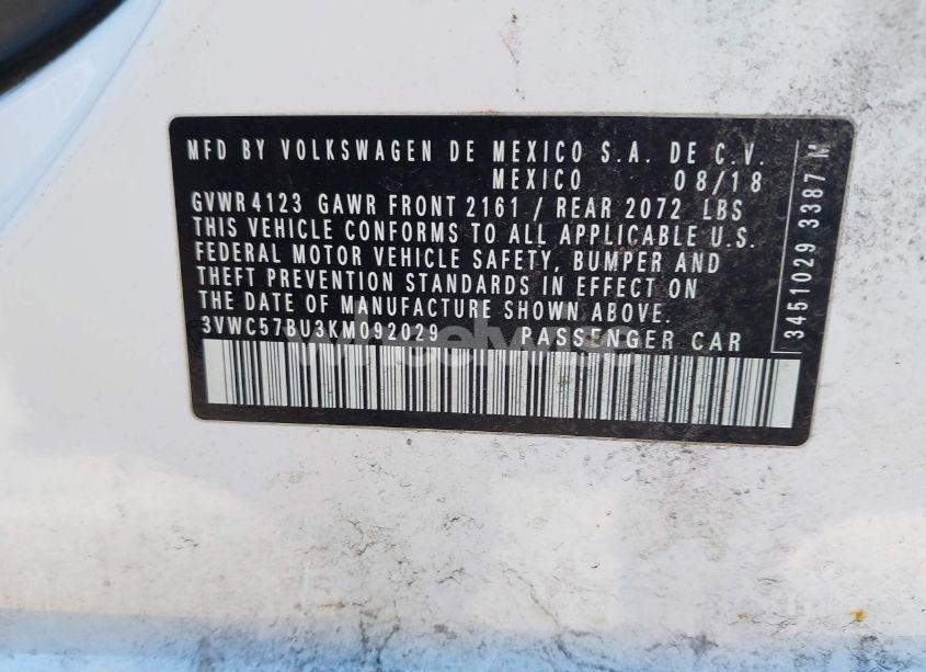 Photo 9 of 2019 Volkswagen Jetta 1.4T R-LINE/1.4T S/1.4T SE (VIN 3VWC57BU3KM092029)