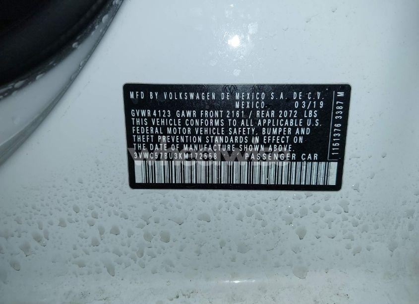 Photo 9 of 2019 Volkswagen Jetta (VIN 3VWC57BU3KM172558)