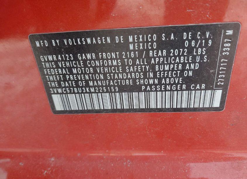 Photo 9 of 2019 Volkswagen Jetta 1.4T R-LINE/1.4T S/1.4T SE (VIN 3VWC57BU3KM225159)