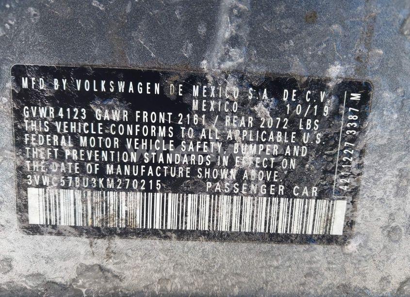 Photo 9 of 2019 Volkswagen Jetta 1.4T R-LINE/1.4T S/1.4T SE (VIN 3VWC57BU3KM270215)