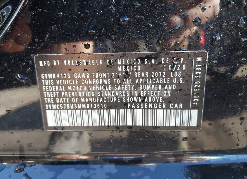 Photo 9 of 2021 Volkswagen Jetta 1.4T R-LINE/1.4T S/1.4T SE (VIN 3VWC57BU3MM013610)