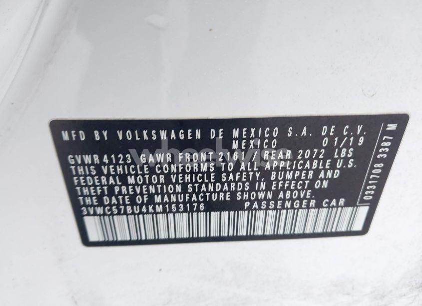 Photo 9 of 2019 Volkswagen Jetta 1.4T R-LINE/1.4T S/1.4T SE (VIN 3VWC57BU4KM153176)