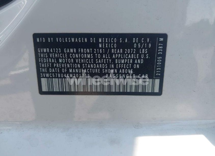 Photo 9 of 2019 Volkswagen Jetta 1.4T R-LINE/1.4T S/1.4T SE (VIN 3VWC57BU4KM201713)