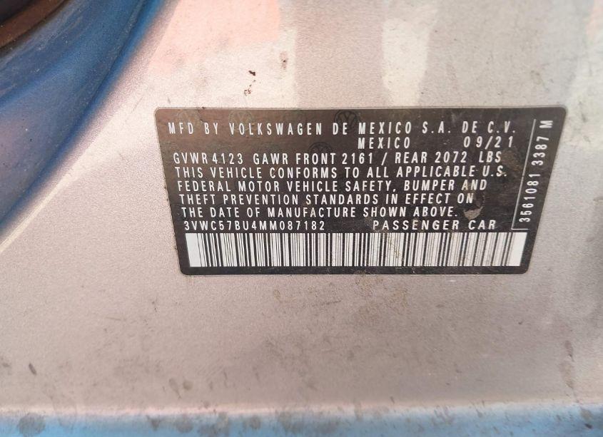 Photo 9 of 2021 Volkswagen Jetta 1.4T R-LINE/1.4T S/1.4T SE (VIN 3VWC57BU4MM087182)