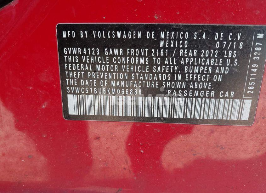 Photo 9 of 2019 Volkswagen Jetta (VIN 3VWC57BU5KM066886)