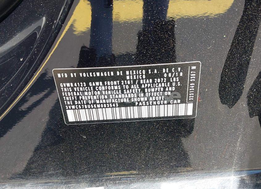 Photo 9 of 2019 Volkswagen Jetta 1.4T R-LINE/1.4T S/1.4T SE (VIN 3VWC57BU5KM083543)