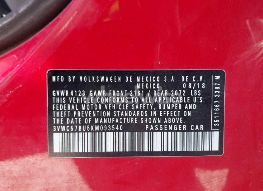 Photo 9 of 2019 Volkswagen Jetta N/A (VIN 3VWC57BU5KM093540)