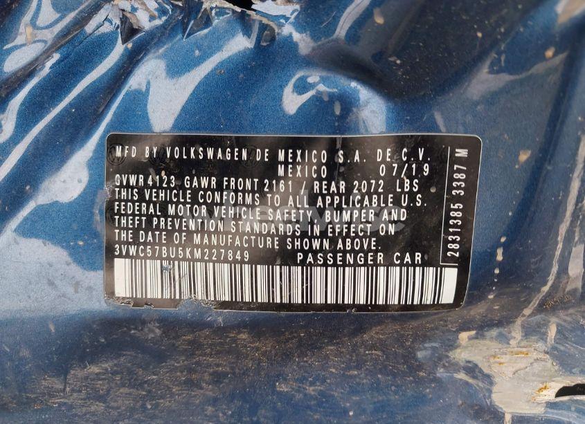 Photo 9 of 2019 Volkswagen Jetta 1.4T R-LINE/1.4T S/1.4T SE (VIN 3VWC57BU5KM227849)