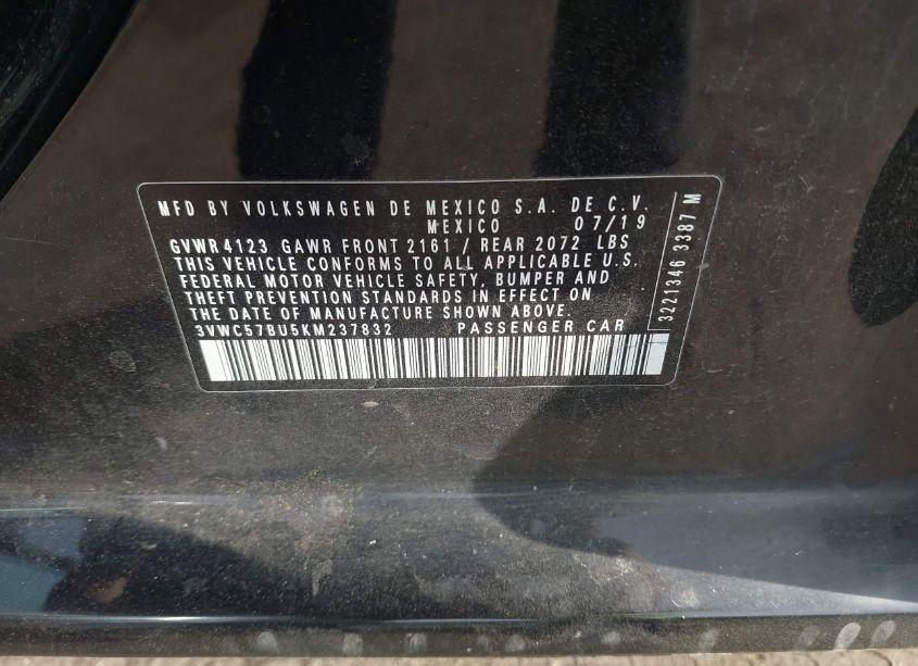 Photo 9 of 2019 Volkswagen Jetta 1.4T R-LINE/1.4T S/1.4T SE (VIN 3VWC57BU5KM237832)