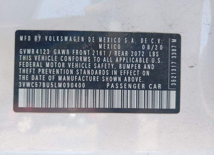 Photo 9 of 2020 Volkswagen Jetta 1.4T R-LINE/1.4T S/1.4T SE (VIN 3VWC57BU5LM090400)